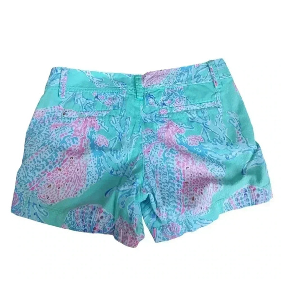 Lilly Pulitzer CALLAHAN Minty Fresh Fansea Shorts - Picture 4 of 5